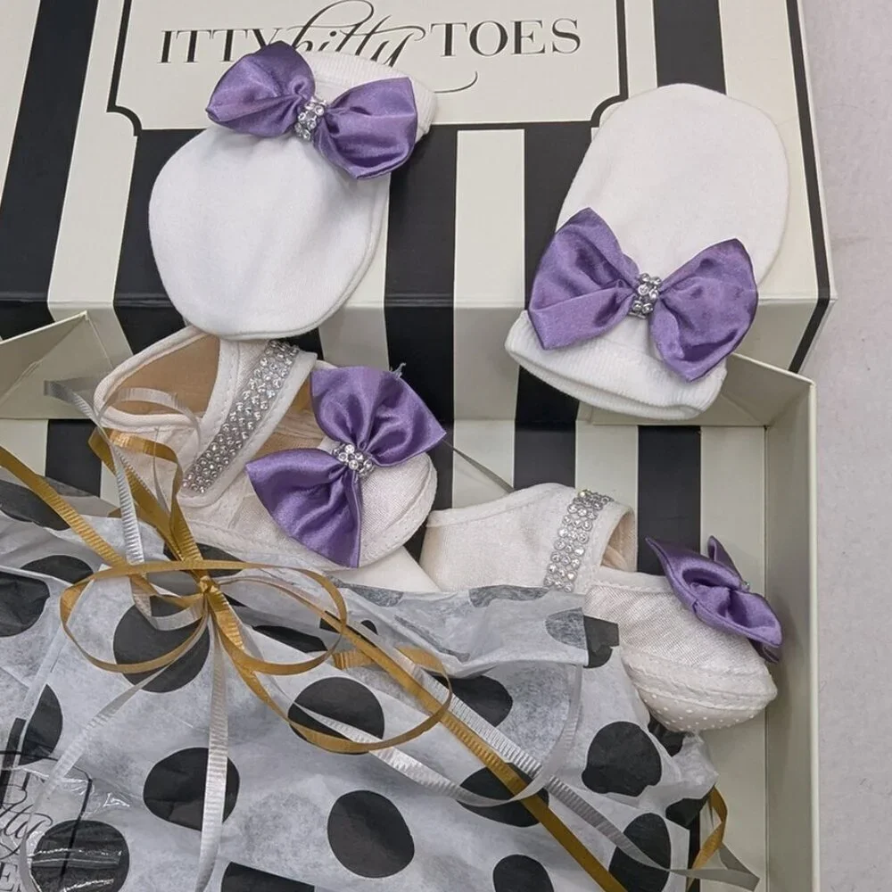 NWT Itty Pitty Toes  Set Angel Wings Jewels Set (Purple)